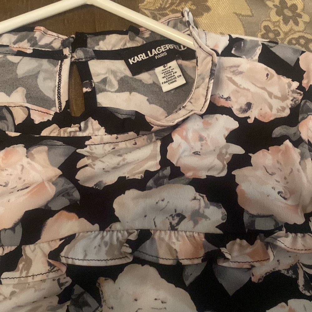 Karl Lagerfield floral print longsleeve top - Picture 3 of 5